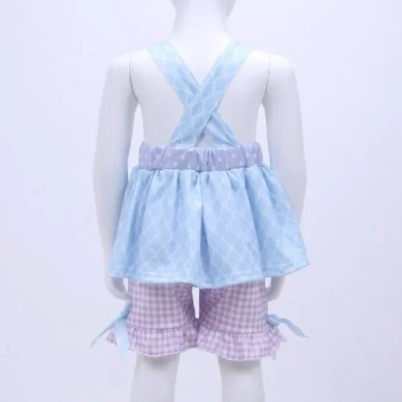 Boutique Girls Flower Tunic Dress & Ruffle Shorts Outfit - Picture 7 of 7